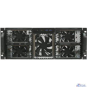 Procase RE411-D0H17-FE-65 Корпус 4U server case,0x5.25+17HDD,черный,без блока питания,глубина 650мм,MB EATX 12"x13", панель вентиляторов 3х120