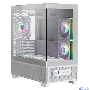 XASTRA Q500M 6ARGB-C10-UC White mATX/Aquarium/Screewless/ 6x120mm ARGB PWM FM fans/Argb+PWM HUB 10port/ Type-C/ Q500M-6FM12A-C10-UC-WH
