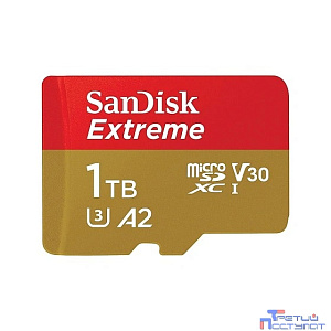 Micro SecureDigital 1TB SanDisk 1024GBEXTREME Class 10, UHS-I, W130, R 190 МБ/с, <SDSQXAV-1T00-GN6MN> без адаптера на SD