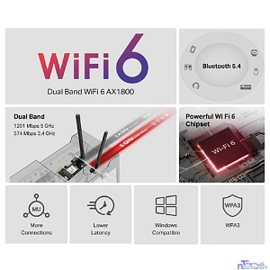 Mercusys MA70XE Адаптер PCI Express с поддержкой Wi-Fi AX1800 и Bluetooth 5.4