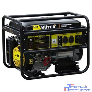 Huter DY9500LX 64/1/40 Электрогенератор { четырехтактный, 7500Вт, 220В/50Гц, 91Дб, принудительное охлаждение, бак 25 л, расход бензина 374 г/кВтч, расход масла 6,8 г/кВтч, электростартер }