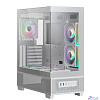 XASTRA Корпус Q500 3ARGB-C10 White ATX/Aquarium/Screewless/ 3x120mm ARGB PWM FM fans/Argb+PWM HUB 10port/ Q500-3FM12A-C10-WH