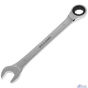 Rexant (12-5813-1) Ключ комбинированный трещоточный 19мм, CrV, зеркальный хром