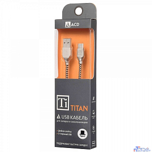 Кабели USB ACD USB кабель ACD-Titan Type-C ; USB-A Нейлон, 1м, желто-черный (ACD-U927-C2Y) (550922)