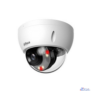 DAHUA DH-IPC-HDBW2449EP-S-IL-0280B Уличная купольная IP-видеокамера SmartDualLight 4Мп, 1/2.9” CMOS, объектив 2.8мм, видеоаналитика, микрофон, ИК 30м, LED 30м, IP67, IK10 , металл