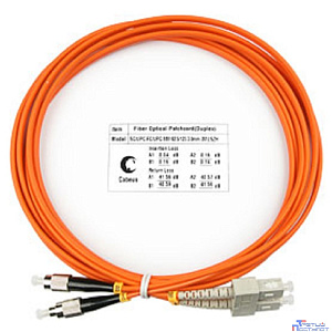 Cabeus FOP-62-SC-FC-3m Шнур оптический duplex SC-FC 62,5/125 mm 3м LSZH