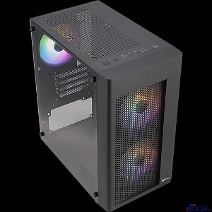 Formula HEXFORM-G-BK-v2  (mATX, стекло, сетка, USB3.0 x1, USB2.0 x2, 3x12cm