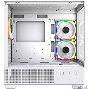 Powercase Vision Micro M3W, Tempered Glass, 3x 120mm ARGB PWM Fan, белый, mATX  (CVMMW-A3)