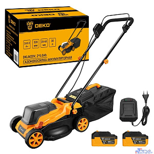DEKO DKLM20V Газонокосилка аккумуляторная бесщеточная [083-2019] { 20В, 2x4.2 А ч, з/у, 320мм }