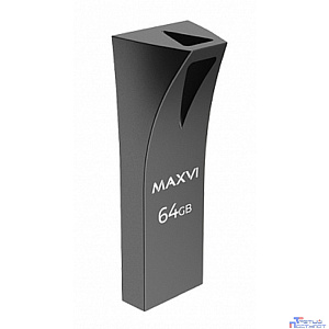 Maxvi USB Drive 64GB MK2 dark grey, монолит, металл, USB 2.0 FD64GBUSB20C10MK2
