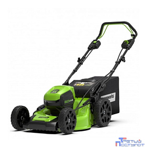 Greenworks Газонокосилка самоходная, аккумуляторная Greenworks GD60LM51SP, 60V, 51 см, бесщеточная, c АКБ 4АЧ и ЗУ [2514307UB]