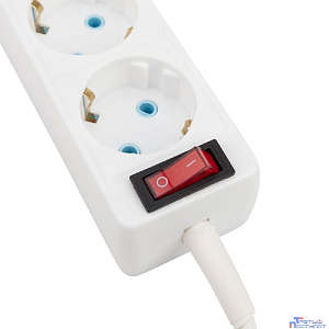 PROconnect (11-7205) Удлинитель 3 гнезда, 1,5м, 3х0,75мм?, с/з, с кнопкой, белый