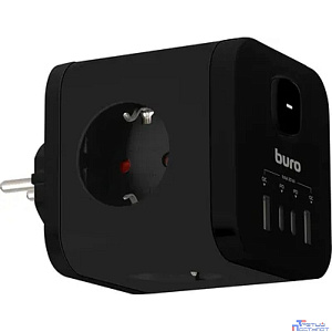 BURO BU-PW3UC-Plus-B (3 розетки) черный (коробка) {2090230}