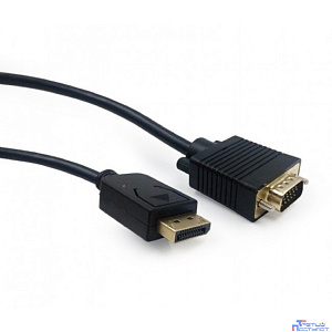Cablexpert Кабель DisplayPort->VGA, 1,8м, 20M/15M, черный, экран, пакет (CCP-DPM-VGAM-6)
