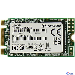 Transcend SSD 425S, 250GB, M.2(22x42mm), SATA3, 3D TLC TS250GMTS425S