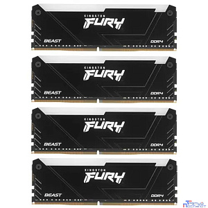 Kingston DDR4 32Gb 4x8GB 3200MHz KF432C16BB2AK4/32 Fury Beast RGB RTL Gaming PC4-25600 CL16 DIMM 288-pin 1.35В dual rank с радиатором Ret