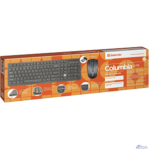Defender Клавиатура + мышь Columbia C-775 RU черный [45775] {Беспроводной набор, мультимедиа}