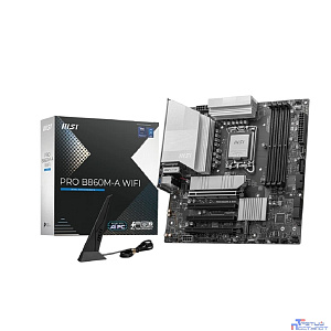 Материнская плата MSI PRO B860M-A WIFI Soc-1851 Intel B860 4xDDR5 mATX AC`97 8ch(7.1) 5Gigabit RAID+HDMI+DP
