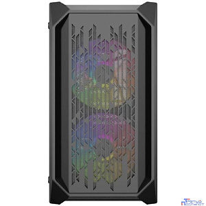 Powercase Alisio Micro X3B, Tempered Glass, 1х 120mm +2x 140mm 5-color fan, чёрный, mATX  (CAMIB-L3)
