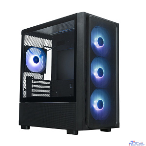 XASTRA Корпус  A411M 4ARGB-FC Black mATX/Mesh /ScrewlessTG+mesh panel/ 4x120mm ARGB PWM FC fans/ A411M-4FC12A