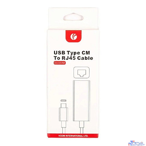 VCOM DU320M Кабель-переходник USB 3.1 Type-C -->RJ-45 1000Mbps Ethernet, Aluminum Shell, 0.15м VCOM <DU320M>[4895182256361]