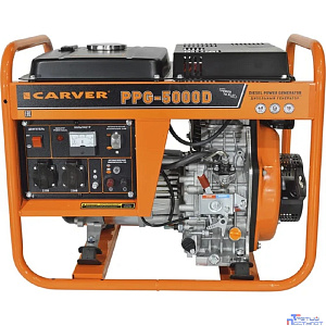 Генератор CARVER  PPG - 5000D дизель [01.020.00050] { (LT-178F, 3,3/3,6 кВт, 220В, бак12.5л, медь) (12 шт/пал) }