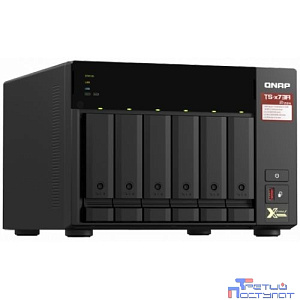 QNAP TS-673A-8G NAS, 6 trays 3,5"/2,5", 2x2,5 GbE BASE-T, 2 x M.2 NVMe 2280 slots, quad-core AMD Ryzen V1500B 2,2 GHz, 8 GB SO-DIMM DDR4 (1 x 8 GB) up to 64GB (2x32 GB)