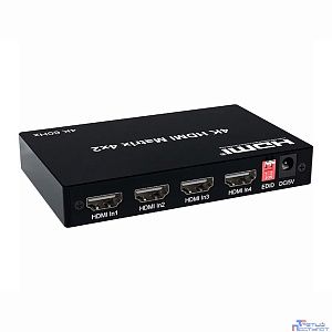 ORIENT HS0402H-2.0, HDMI матричный переключатель 4->2 с аудиовыходами, UHD 4K/60Гц (3840x2160), HDR, HDMI 2.0, HDCP 2.2, EDID управление, аудиовыходы: аналоговый jack 3.5 mm/ цифровой SPDIF, (33329)