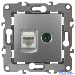 Эра Б0027443 12-3110-03 Розетка информационная RJ45+TV, Эра12, алюминий