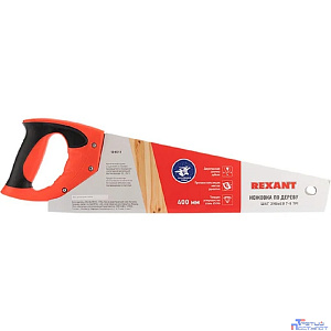 Rexant (12-8213) Ножовка по дереву Зубец 400мм, 7-8 TPI, каленый зуб 2D, двухкомпонентная рукоятка