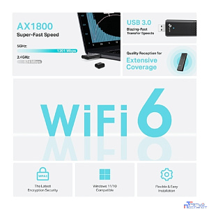 TP-Link Archer TX20U Двухдиапазонный USB-адаптер с поддержкой Wi-Fi AX1800