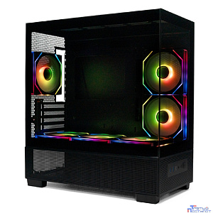 XASTRA Корпус Q500M 6ARGB-C10-UC Black mATX/Aquarium/Screewless/ 6x120mm ARGB PWM FM fans/Argb+PWM HUB 10port/ Type-C/ Q500M-6FM12A-C10-UC