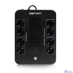 SMARTWATT UPS SAFE PRO 1000 {линейно-интерактивный,1000/600 ВА/Вт, напольный/настенный, LED индикация, Shuko CEE7/4 - 8 шт. (4 шт. с резервным питанием, 4 шт. - сетевой фильтр}