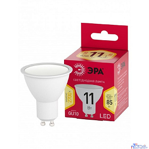 ЭРА Б0056065 Лампочка светодиодная RED LINE LED MR16-11W-827-GU10 R GU10 11 Вт софит теплый белый свет