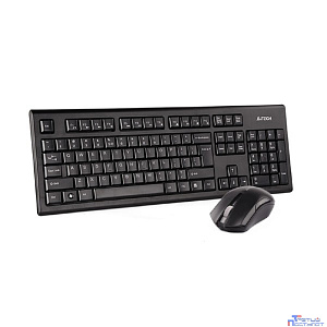 Комплект (клавиатура+мышь) A4TECH 3000NS, USB, беспроводной, черный