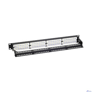 NTSS Патч-панель NTSS PREMIUM 1U 48 портов RJ45 UTP cat.6, AL, DUAL IDC, с органайзером, марк.1-3 NTSS-PP2-PM-1U-48-UTP-RJ45-6-D-S