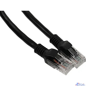 Патч-корд UTP Cablexpert PP6U-0.25M/BK кат.6, 0.25м, литой, многожильный (чёрный)