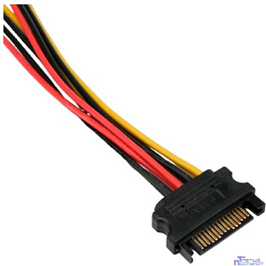 Cablexpert Кабель-разветвитель питания SATA Sata 15pin(M) / 2xMolex 4pin(F), медь, 20см, пакет (CC-SATA-2MOLEX-20CM)