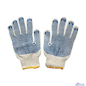 REXANT (09-0212) Перчатки х/б с нанесением ПВХ («Точка»), 4 нити, 63-65 г, 7,5 класс вязки
