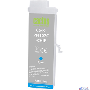 Картридж перезаправляемый струйный Cactus CS-R-PFI107C-CHIP голубой для Canon imageProGRAF iPF670/680/685/770/780/785