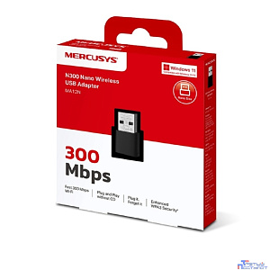 Mercusys MA12N Сверхкомпактный USB-адаптер с поддержкой Wi-Fi N300