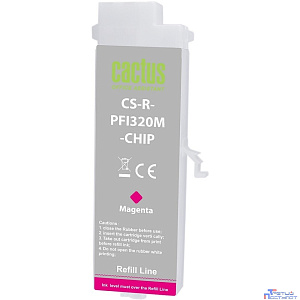Картридж перезаправляемый струйный Cactus CS-R-PFI320M-CHIP PFI-320M пурпурный (260мл) для Canon imagePrograf TM-200/200MFP/205/300/300MFP/305/250/255/350/355 с чипом