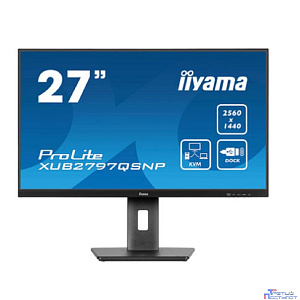 LCD Iiyama 27" XUB2797QSNP-B1 {IPS 2560x1440 100Hz 1ms 300cd 1300:1 HDMI DisplayPort USB-C KVM RJ45 HAS VESA}