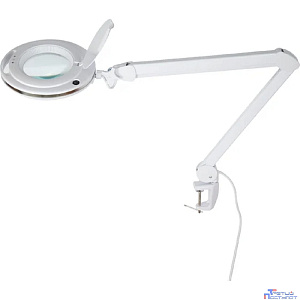 Rexant 31-0531 Лупа на струбцине  , круглая, 3D, с подсветкой 60 LED, сенсорный регулятор яркости, белая