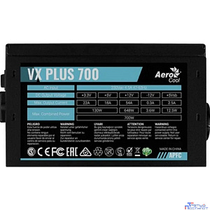 БП Aerocool VX Plus 700 <ATX12V 2.3, 20+4P, 4+4P, PCIe 6+2P x2, PATA x3, SATA x6, FDD x1>