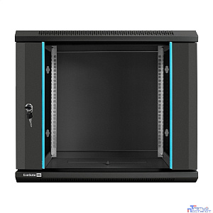 Exegate EX298608RUS Шкаф телекоммуникационный 19" настенный 9U ExeGate EC-WM-9U.600.G.BLACK (19”, 9U, 600x600x500mm (ШхГхВ), передняя дверь закаленное стекло, съемные боковые панели, пыле- и влагозащи