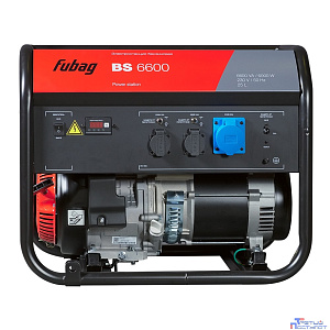 FUBAG BS 6600 Электростанция бензиновая [641690/646280/8641491] { 6.6 кВа/6.0 кВт, 230 В, 420 объем см3, 8,0/10,9 кВт, л.с., 78 дБ 7м, Время работы 3/4 нагрузки 9.5ч, 25 л бак, 79.6 кг}