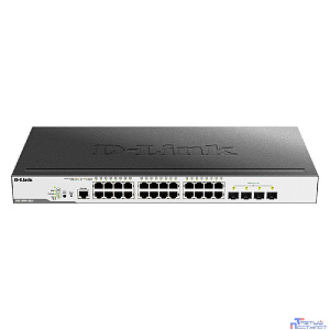 D-Link DGS-3000-28LP/B1A Управляемый L2 коммутатор с 24 портами 10/100/1000Base-T и 4 портами 1000Base-X SFP (24 порта PoE 802.3af/at, PoE-бюджет 193 Вт)