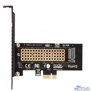 ORIENT C302E, Переходник PCI-Ex1->M.2 M-key NVMe SSD, тип 2230/2242/2260/2280, 2 планки крепления в комплекте (31152)