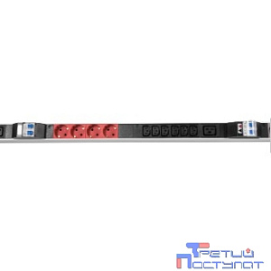 REM Верт блок розеток Rem-3x32, 3 фазы 32A, 6 авт, инд, 12 S, 18 C13, 3 C19, 1820мм, вх IEC 309, шнур 3м